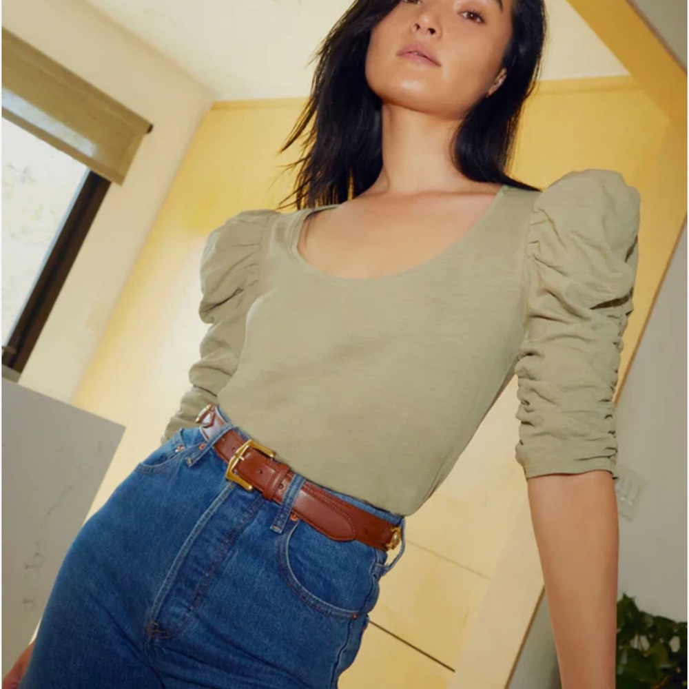 Nation LTD Julietta ruched Sleeve Top size Small